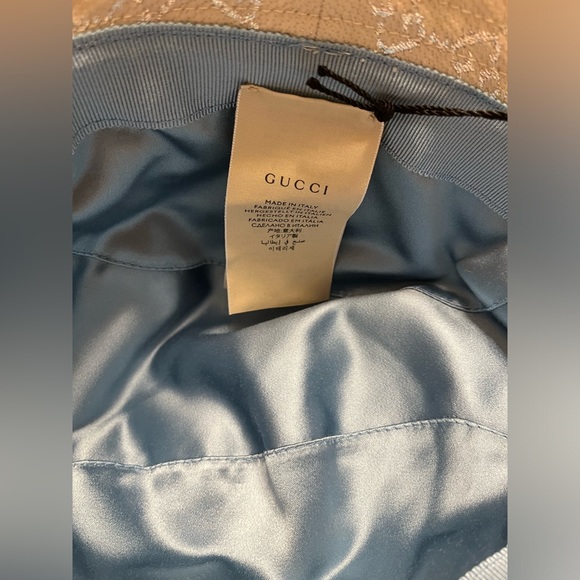 New Gucci GG Supreme Logo White Silver  Bucket Hat Size XL - Picture 11 of 13